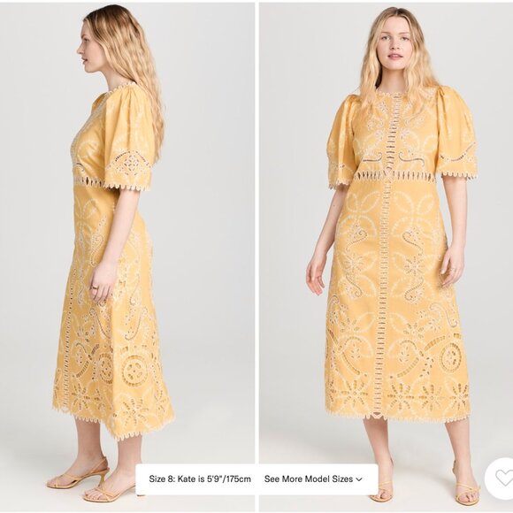 NWT Sea Liat Embroidery Short Sleeve Dress  (Sea Size: 14/ US Size 8/10) - Picture 2 of 5